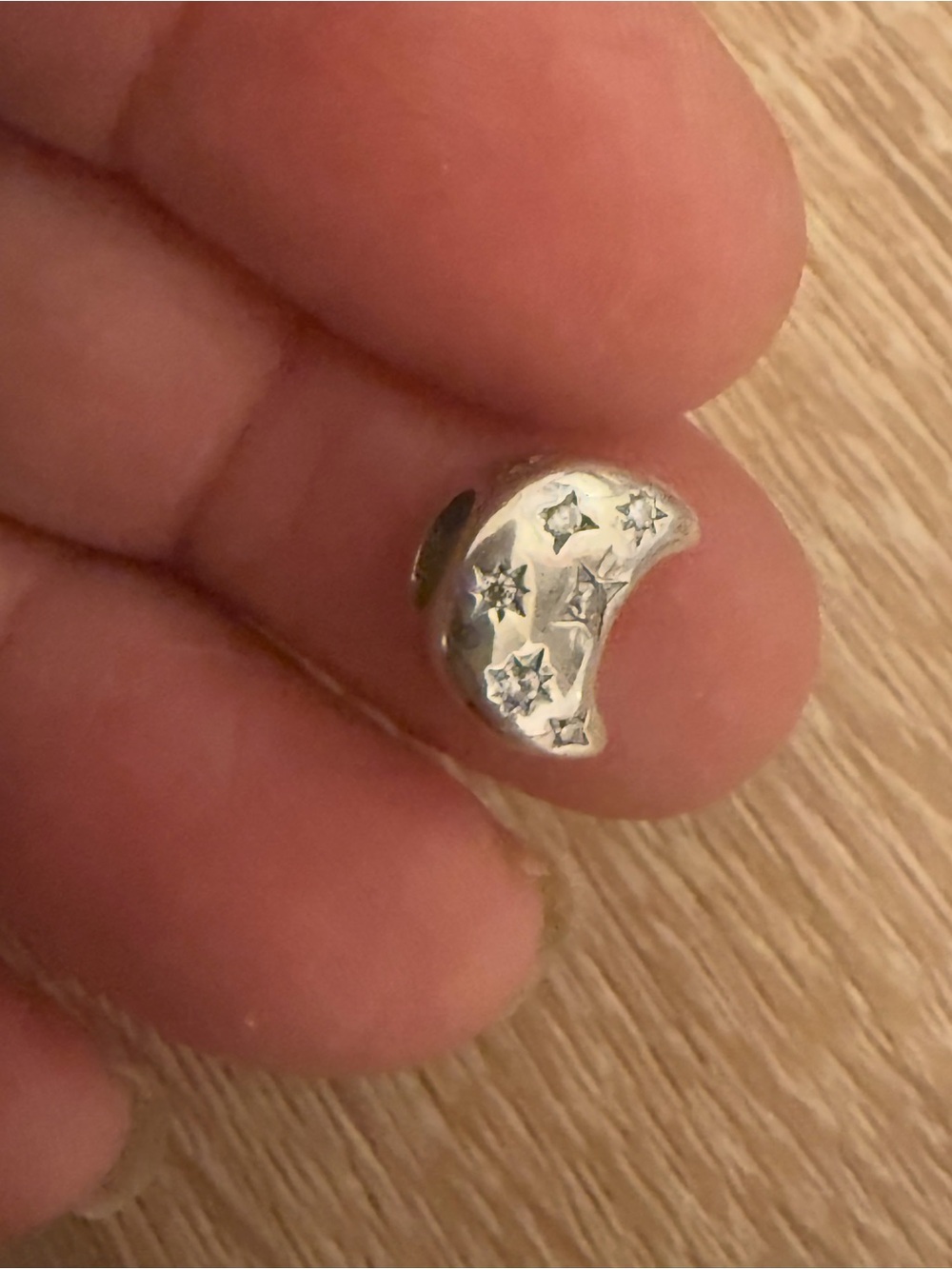 Sterling Silver Moon and Star Charm - Silver